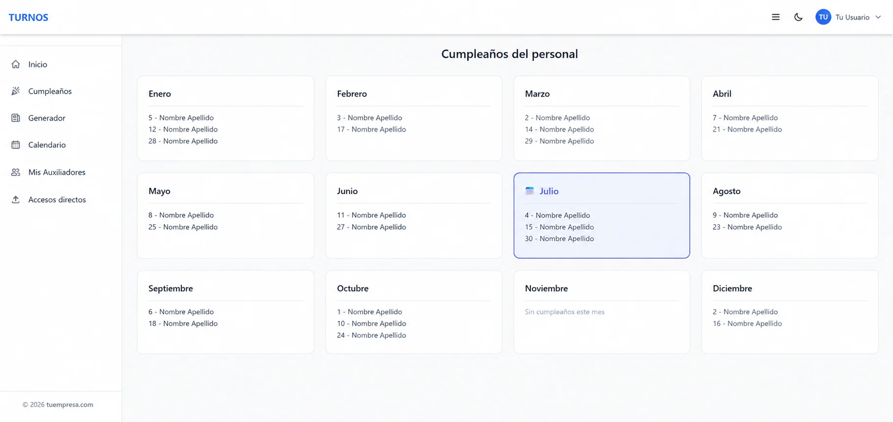 Gestión de turnos — imagen 3